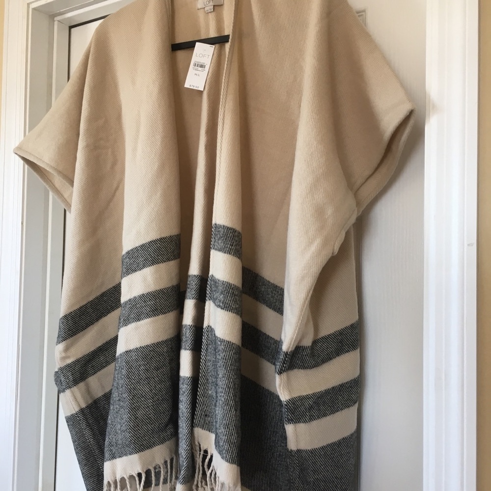 Loft striped poncho scarf NEW size M/L